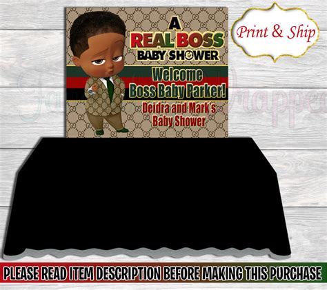 gucci boss baby shower|Gucci Inspired Boss Baby Shower Table Backdrop.